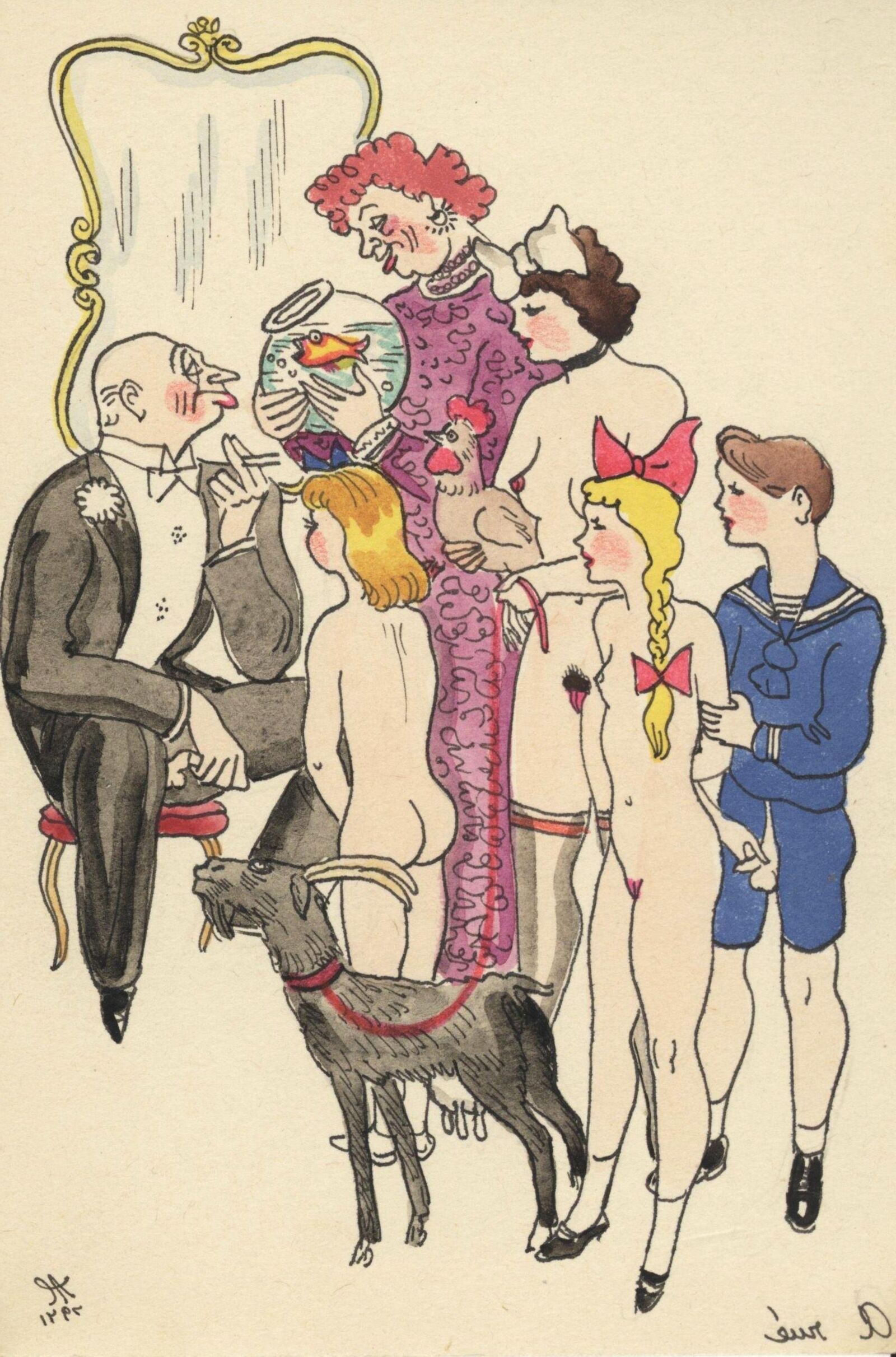 Rare spanking and erotic art